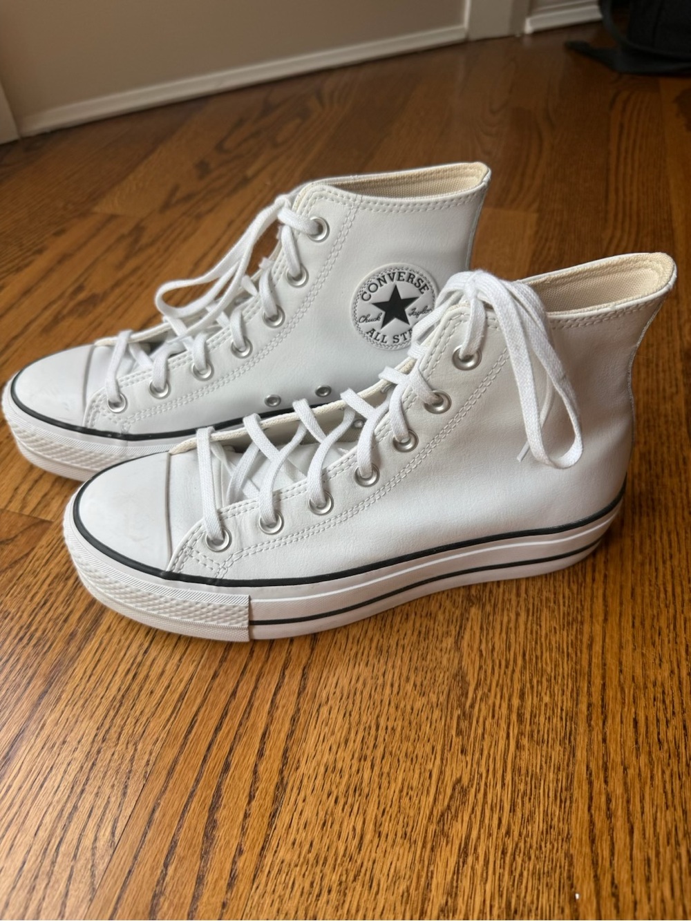 Converse White High Top Leather All Star Sneakers
